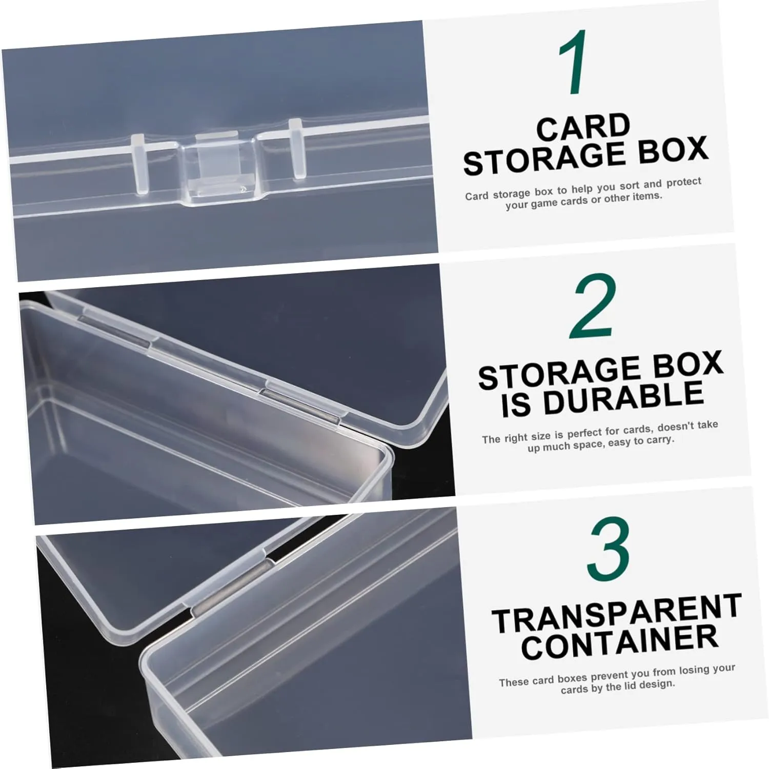 5sets Empty Poker Boxes Set Card Storage Cases Plastic Poker Card Organizers Compact Design for 3pcs*5