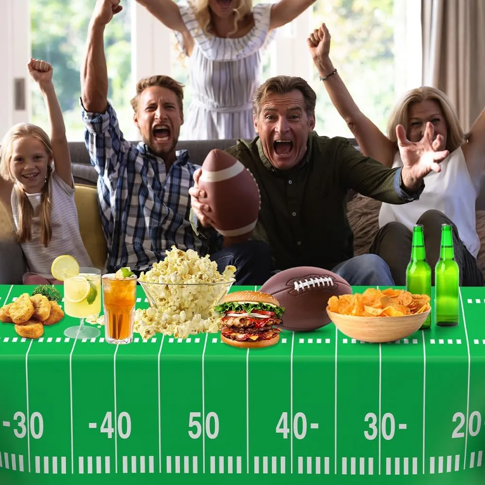 6 Pack Football Tablecloth Football Party Decorations Football Tablecloth Set 108 X 54Inch Disposable Plastic Table Cloth Football Table Cover Football Table Decorations for Birthday Party Favor