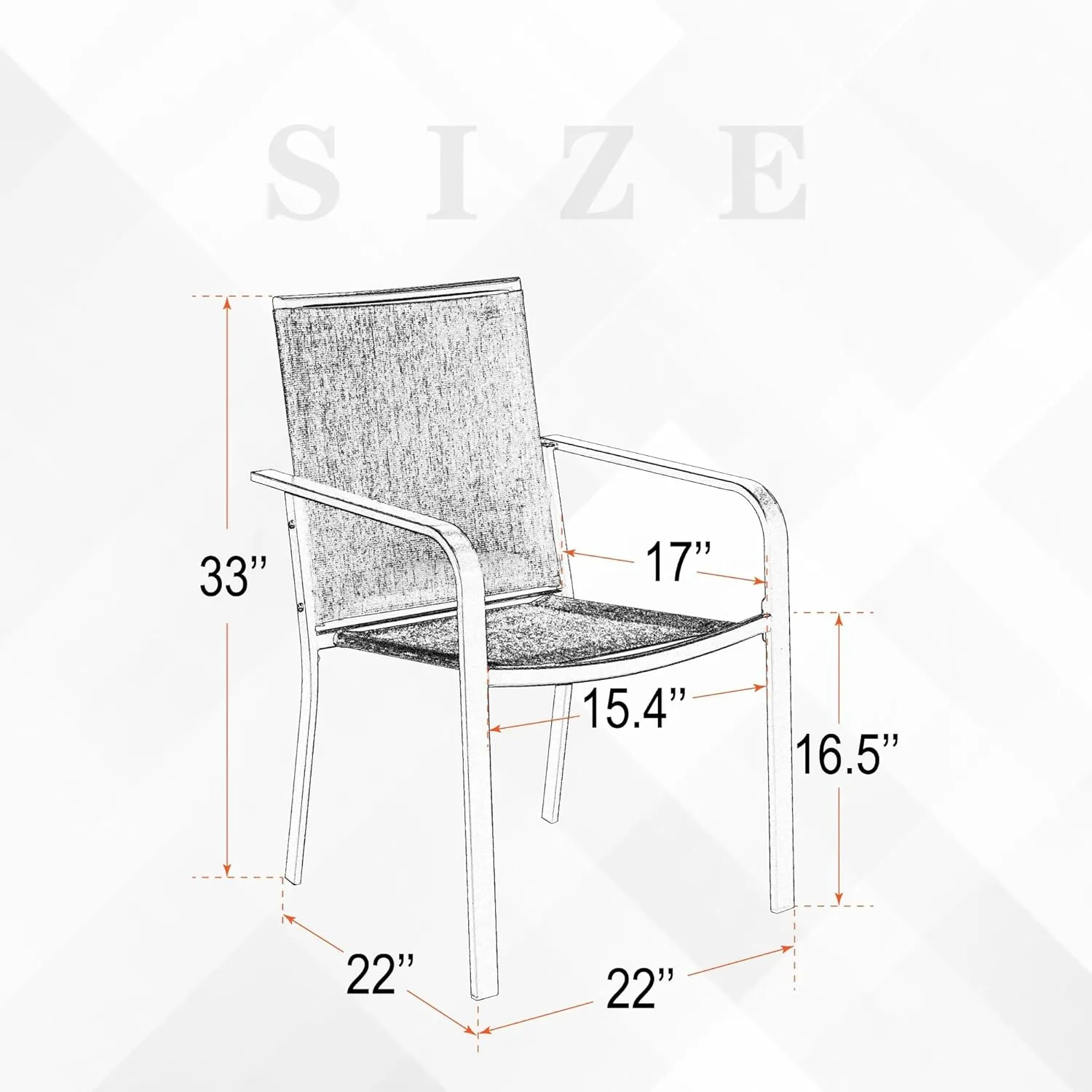 6 Piece Stackable Patio Dining Chairs Set - Beige