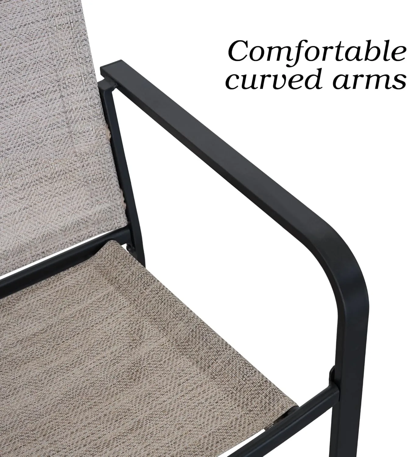6 Piece Stackable Patio Dining Chairs Set - Beige