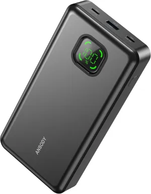 65W Power Bank, 25000mAh Laptop Portable Charger, 100W Total Fast Charging Battery Pack for MacBook Dell XPS iPad Tablet Steam Deck iPhone 16/15 Series Samsung Switch and More