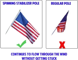 6ft Spinning Flag Pole – White