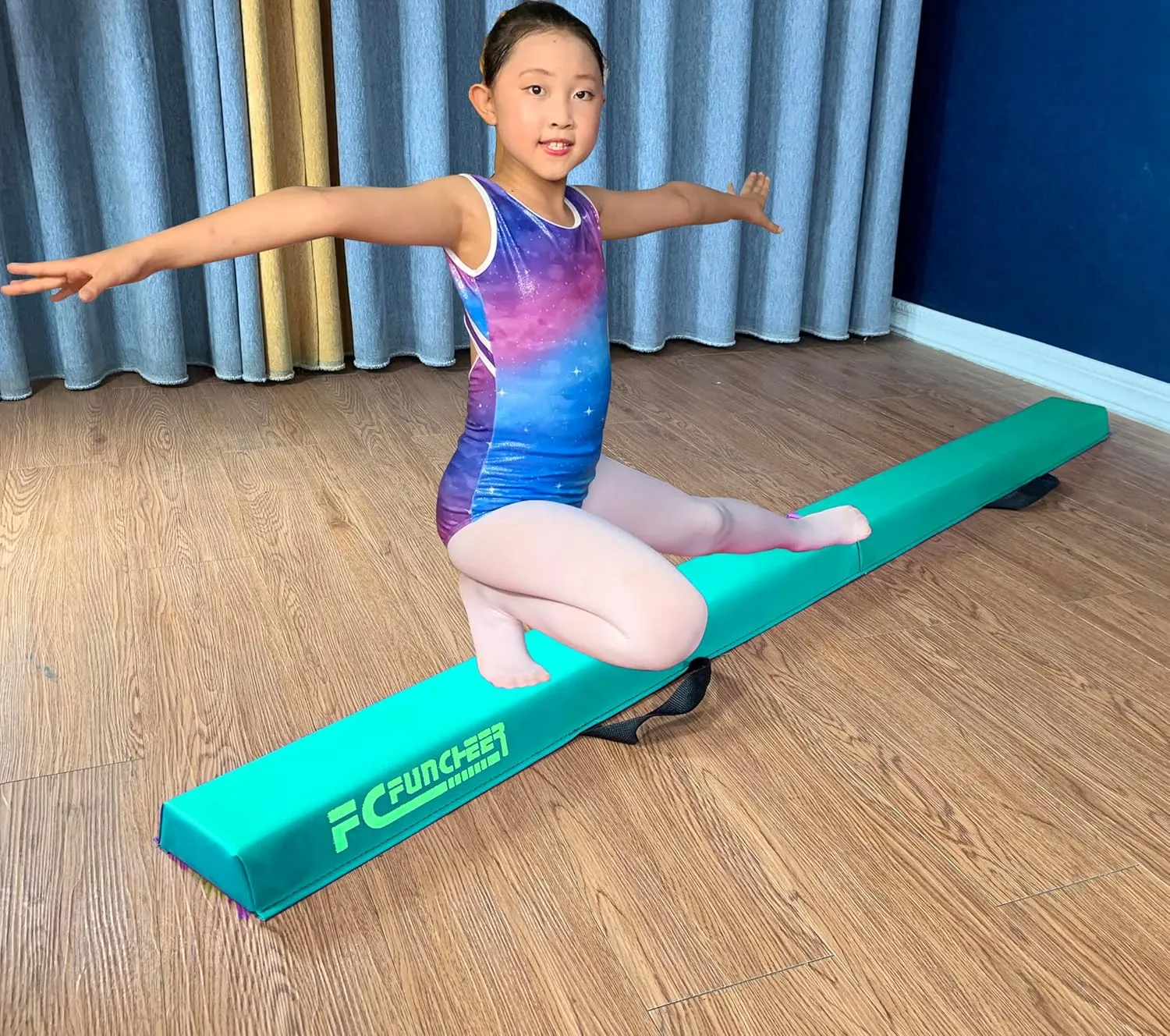 6FT/9FT Folding Balance Beam for Kids ages 3-15- Foldable Gymnastics Floor Beam,Anti-Slip ,Carrying Bag, Faux Suede Covered,EVA foam,Gymnastics Equipment for Kids Training At Home,School,Gym Center