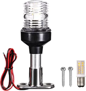 6inch Stern Light, Anchor Light All-round Light, Corrosion Resistant Coated Aluminum Pole and Removable Stainless Steel Base LED IP67 Waterproof Boat Navigation Lights