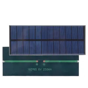 6V 250mA 1.5W Solar Panel Polycrystalline 165 * 65MM Mini Sunpower Solar System DIY for Battery Cell Phone Charger
