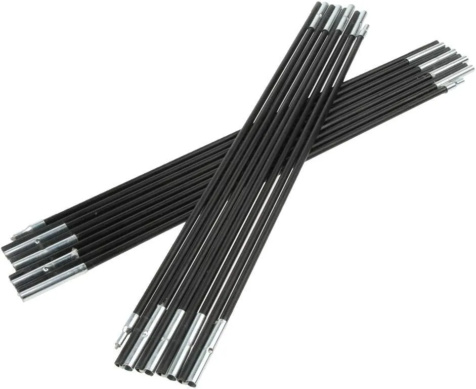 7.0/8.0mm Diameter Fiberglass Tent Pole Replacement Kit, High Hardness, Good Toughness and Durable Wear , 2 Poles 9 Section Each