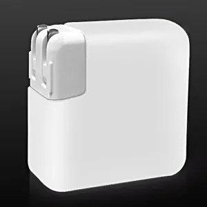 70W Charger Protective Sleeve Case for MacBook Air 13.6 inch 2022 A2681 A3113 M3 M2 Air 15 inch 2023 2024 Soft Silicone Power Adapter Cover for MacBook Pro 14 inch 2023 M3, White