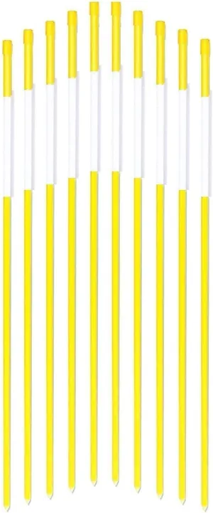 72 Inch Long 50pack Solid Reflective Driveway Markers, 5/16-Inch Dia, Yellow 6Ft Driveway Poles for Easy Visibility at Night