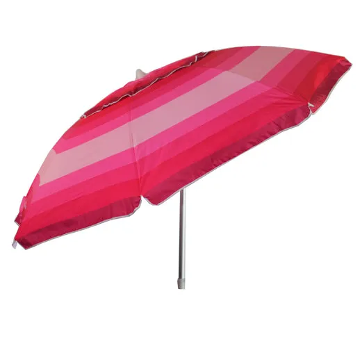 7ft Wide Striped Beach Umbrella With Travel Bag