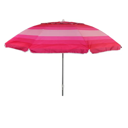 7ft Wide Striped Beach Umbrella With Travel Bag