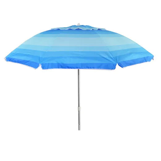 7ft Wide Striped Beach Umbrella With Travel Bag