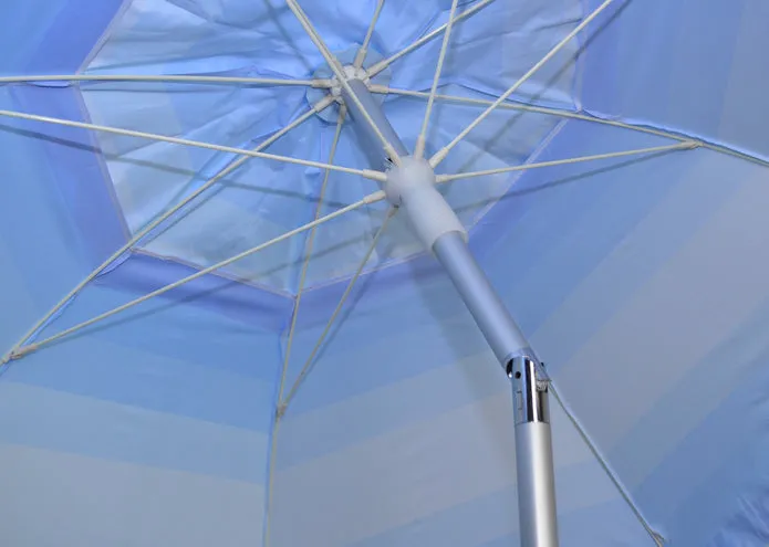 7ft Wide Striped Beach Umbrella With Travel Bag