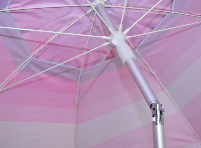 7ft Wide Striped Beach Umbrella With Travel Bag