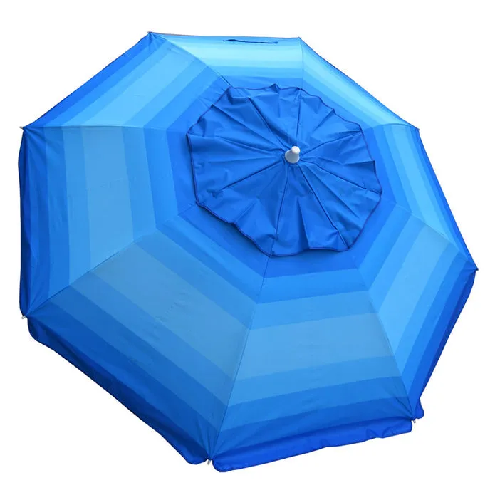 7ft Wide Striped Beach Umbrella With Travel Bag
