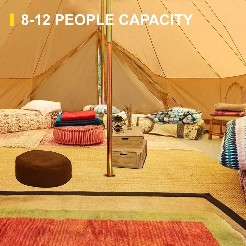 8-12 People Bell Tent Canvas Yurt Tents Canvas Tent Beige for Camping Family Tent for Activities Weddings (Beige 4x6x3m) (Beige 4x6x3m)