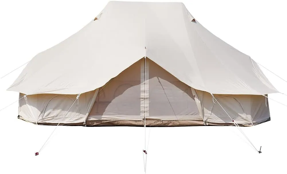 8-12 People Bell Tent Canvas Yurt Tents Canvas Tent Beige for Camping Family Tent for Activities Weddings (Beige 4x6x3m) (Beige 4x6x3m)