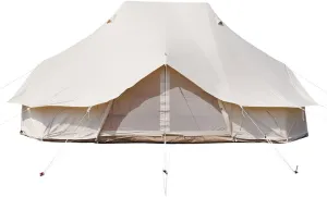 8-12 People Bell Tent Canvas Yurt Tents Canvas Tent Beige for Camping Family Tent for Activities Weddings (Beige 4x6x3m) (Beige 4x6x3m)