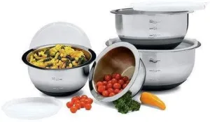 82082 Stainless Steel Anti Skid Deep Mixing Bowl Set - 8 Piece