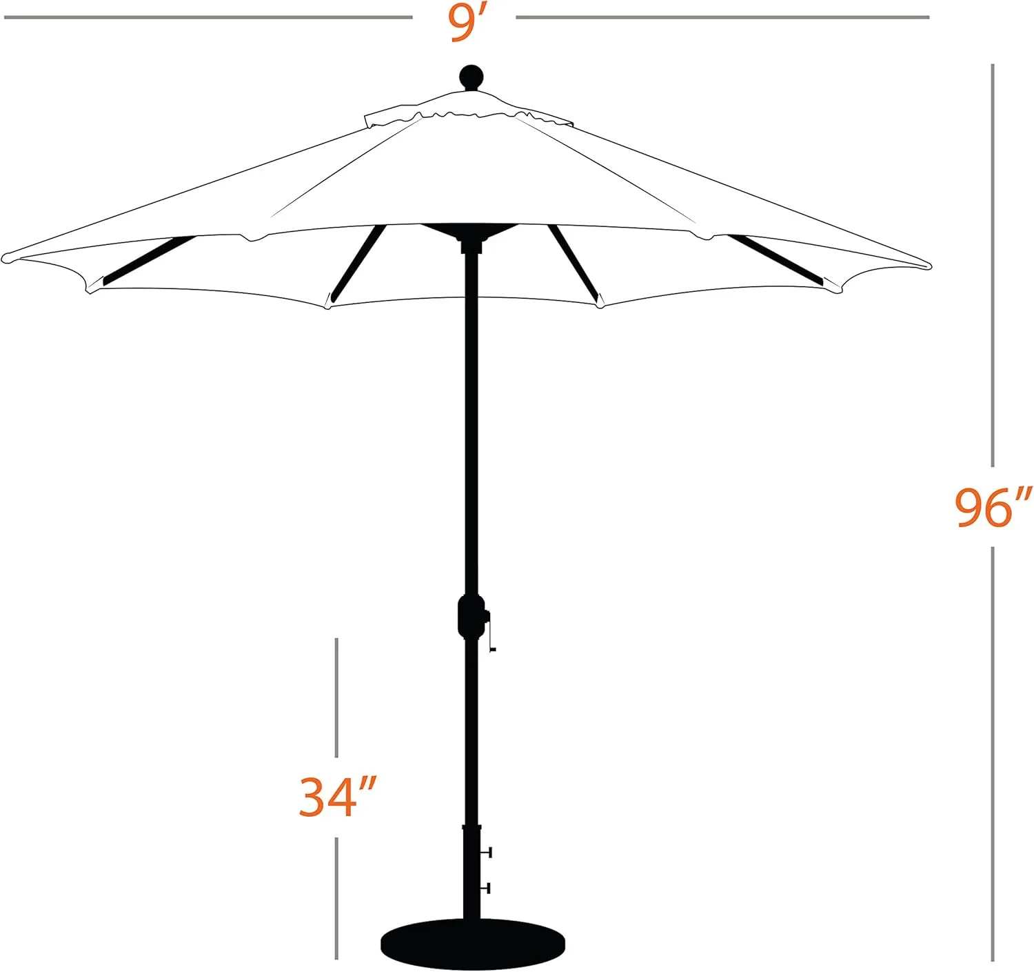 9-Foot (Model 737) Deluxe Auto-Tilt Umbrella with Antique Bronze Frame and Sunbrella Fabric Aruba (Includes Extended Frame Warrantee)
