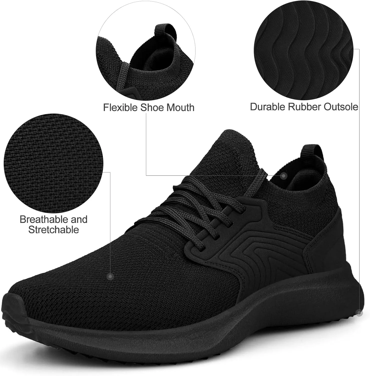 Abboos Womens Walking Running Shoes-Slip on Lightweight Memory Foam Sneakers for Athletic Gym Tennis Shoes