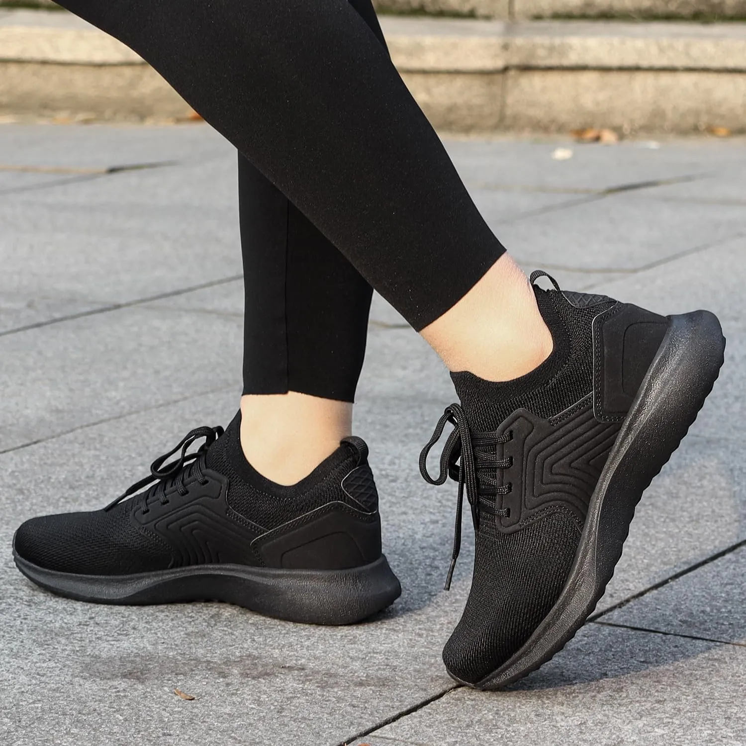 Abboos Womens Walking Running Shoes-Slip on Lightweight Memory Foam Sneakers for Athletic Gym Tennis Shoes