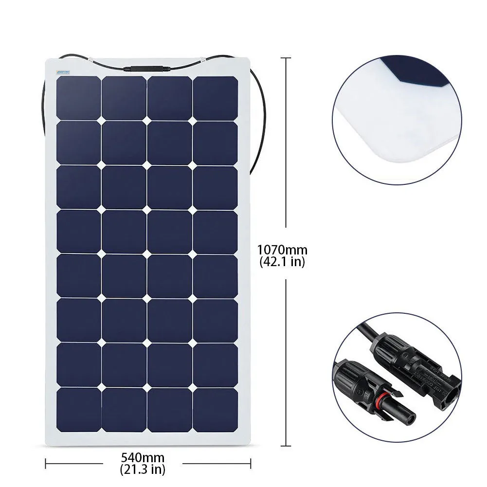 ACOPOWER 440W Flexible Solar RV Kit w/ 40A Waterproof Charge Controller
