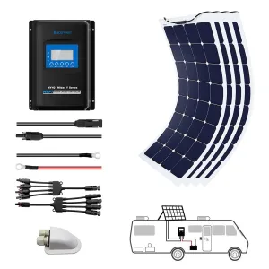 ACOPOWER 440W Flexible Solar RV Kit w/ 40A Waterproof Charge Controller
