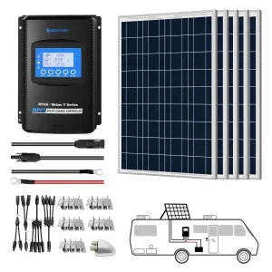 ACOPOWER 500W 12V Poly Solar RV Kit, With 40A MPPT Charge Controller