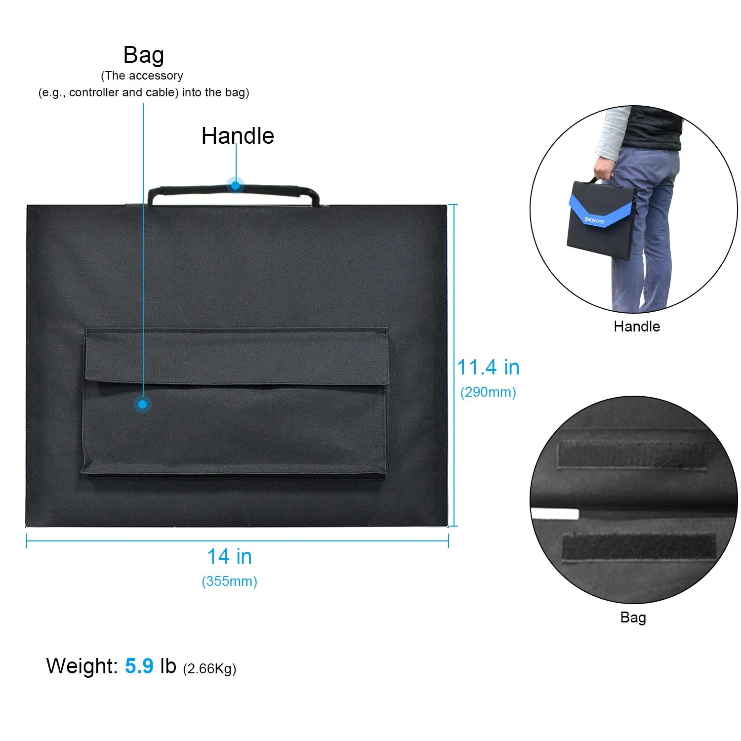 ACOPOWER 50W Mono PV Foldable Solar Panel