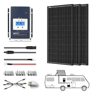 ACOPOWER 600 Watt Monocrystalline Solar RV Kit w/ 50A MPPT