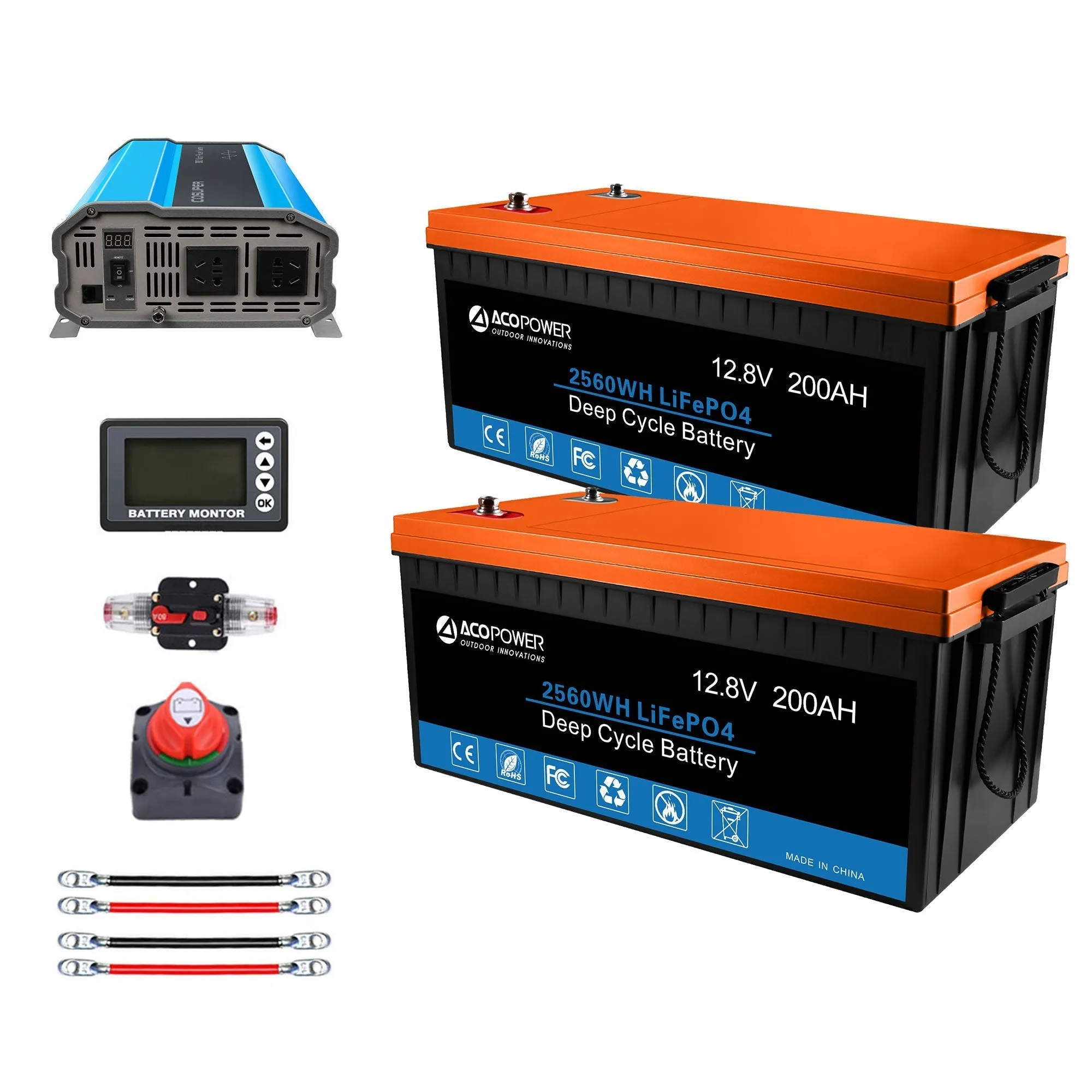 ACOPOWER Lithium Battery Mono Solar Power Complete System with Battery
