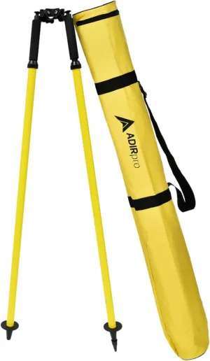 Adir Aluminum Bipod with Thumb Screw Head for GPS Rover Pole or Prism Pole of Total Station Surveying Equipment, Telescoping Prism Variation