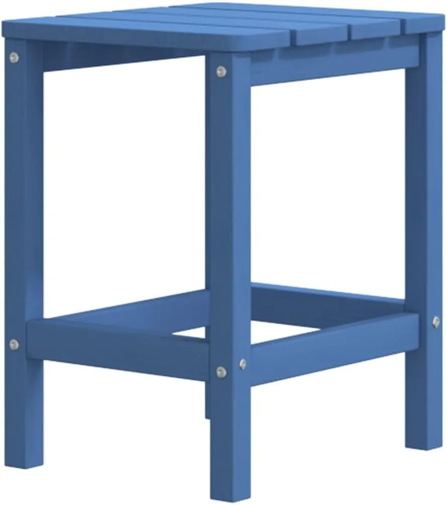 Adirondack Chair with Detachable Footstool & Side Table HDPE Aqua Blue Outdoor Patio Furniture Set for Poolside Beach Garden Relaxation
