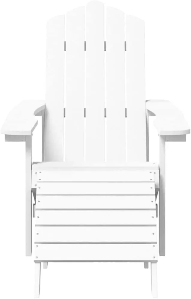 Adirondack Chairs Set with Table and Footstools Outdoor Patio Furniture HDPE White for Garden Lawn Poolside Relaxation