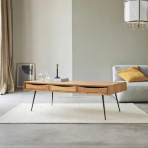 Albi Solid Mango Wood Center Table with Drawer | Coffee Table for Living Room