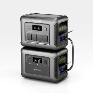ALLPOWERS Portable Power Station R1500 with B1000 External Battery Module,Expand Capacity from 1152Wh to 2304Wh, 43dB UPS LiFePO4 Solar Generator for Camping, Party, RV, Home Use