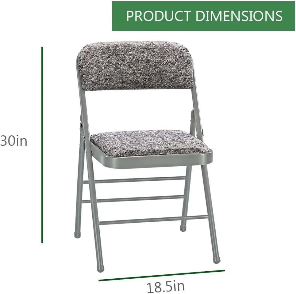 Amazing for less Pack of 2 (Fabric/Vinyl) Steel Frame Metal Foam Padded Folding Chairs (Black, Gray, White) (2-Pack - Vinyl Gray)
