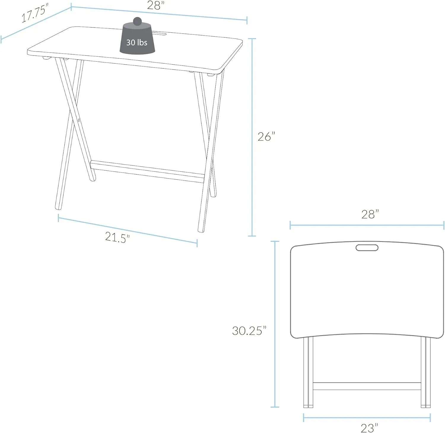 American Trails Arizona Folding Table with Solid American Hardwood - Natural