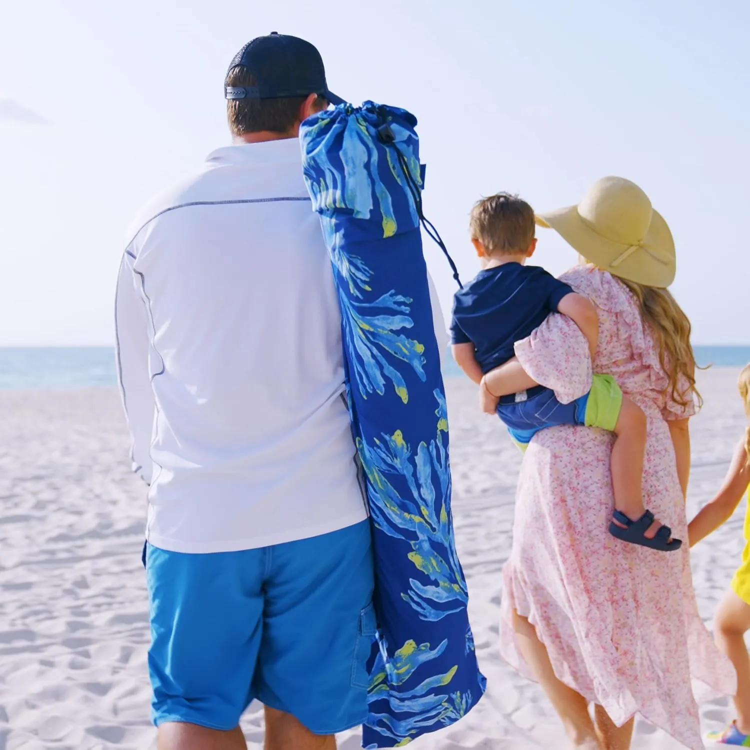 AMMSUN Beach Cabana, 6.2'×6.2' Beach Canopy, Easy Set up and Take Down, Cabana Tent with Sand Pockets, Instant Sun Shade with Side Wall, Blue Paint
