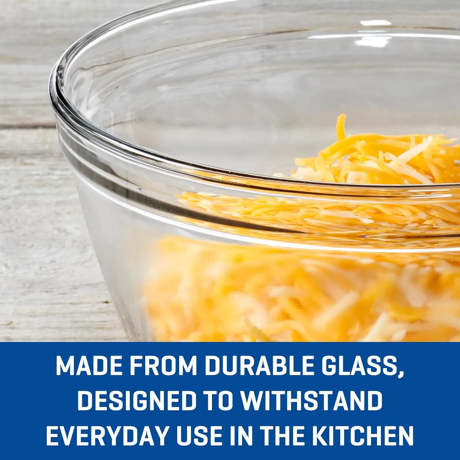 Anchor Hocking 4 Piece Glass Mixing Bowls Set – Durable, Microwave, Oven, and Dishwasher Safe – Perfect for Prep, Mixing, Serving, and Storage – Made in USA