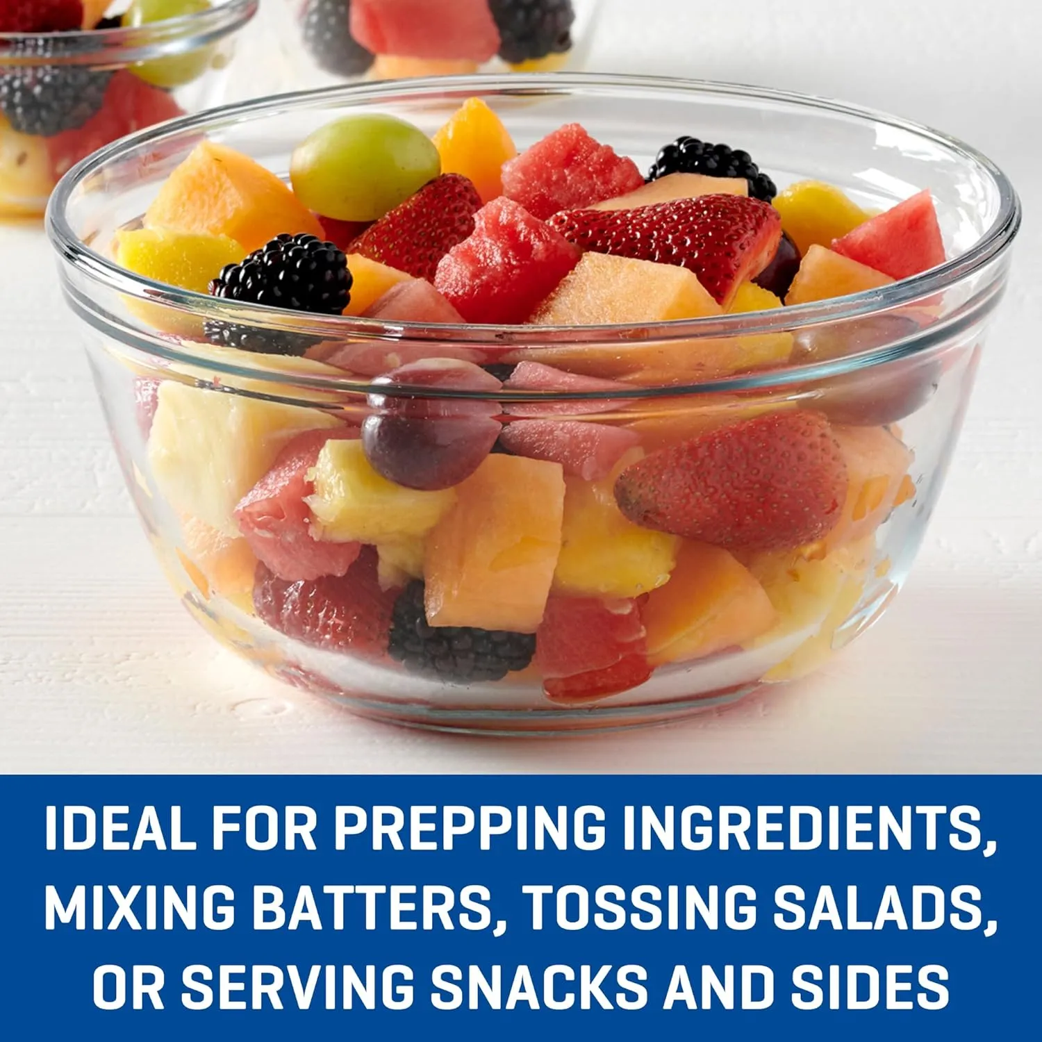 Anchor Hocking 4 Piece Glass Mixing Bowls Set – Durable, Microwave, Oven, and Dishwasher Safe – Perfect for Prep, Mixing, Serving, and Storage – Made in USA
