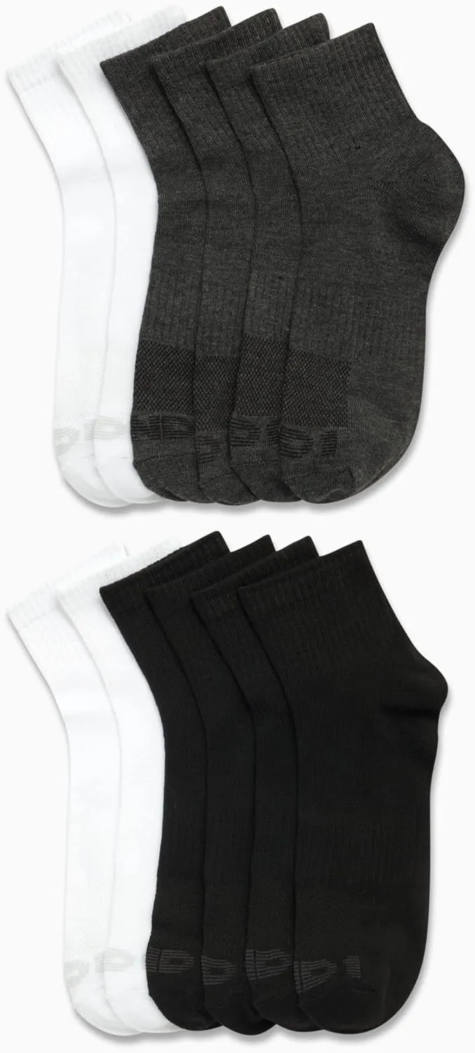 AND1 Men's Socks - PROPLATINUM Lightweight Quarter Cut Socks (12 Pack)