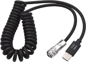 Andoer USB-C Power Cable for Blackmagic Pocket Cinema Camera BMPCC 4K/6K to USB Type-C Spring Cable