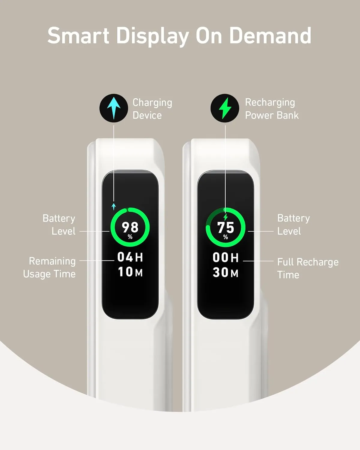 Anker MagGo Power Bank, Qi2 Certified 15W Fast MagSafe Compatible Mobile Charger, 10,000mAh Battery, Smart Display & Foldable Stand, for iPhone 15/14/13/12, Includes USB-C Cable