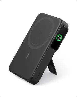 Anker MagGo Power Bank, Qi2 Certified 15W Fast MagSafe Compatible Mobile Charger, 10,000mAh Battery, Smart Display & Foldable Stand, for iPhone 15/14/13/12, Includes USB-C Cable