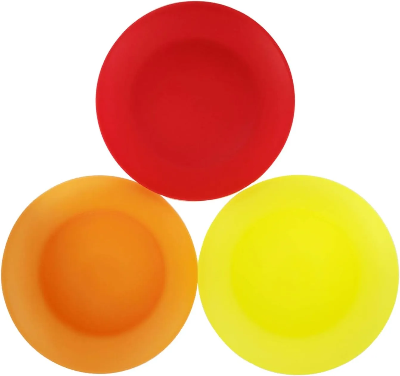 AOYITE 10 inch Plastic Plates Reusable - Lightweight Flat Dinner Plates set of 12 - BPA Free Dishwasher Safe & Microwave Plate for Kids Kitchen Party Camping Outdoor