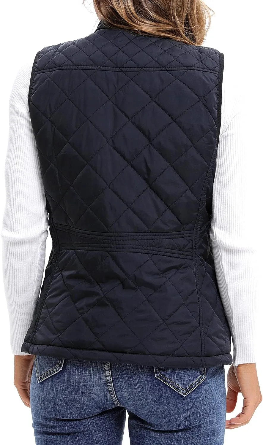 Argstar Women's Vest, Quilted Lightweight Zip Pockets Padded Gilet (XS-2XL)