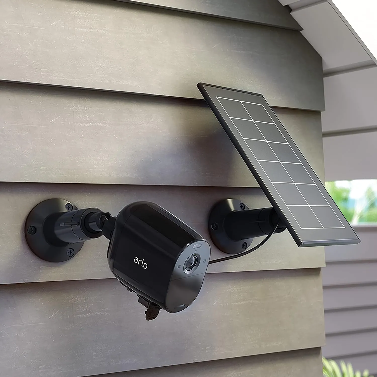 Arlo Essential Solar Panel Charger - Arlo Certified Accessory - Weather Resistant, 8 ft Power Cable, Adjustable Mount, Only Works with Arlo Essential and Essential XL Cameras, Black - VMA3600B