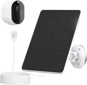 Arlo Solar Panels, 5W IP66 Weatherproof Solar Panel Works with Arlo Pro 4/3/Go 2/5S/Ultra/Ultra 2, 9.8ft Charging Cable, 360Adjustable Mount - 1Pack