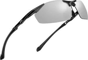 ATTCL Polarized UV Protection Sports Fishing Driving Sunglasses for Men Al-Mg Metal Frame Ultra Light Green